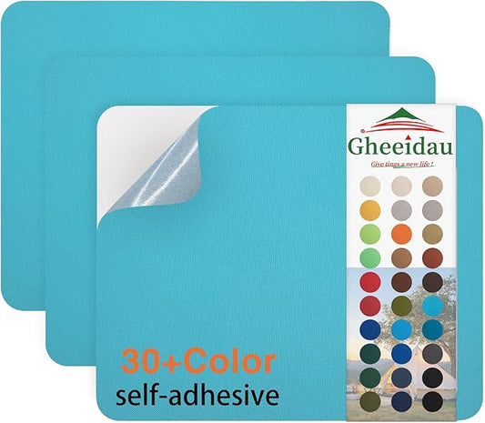 Gheeidau Canvas Repair Patch 9×11 Inch 3Pcs Waterproof Self-Adhesive Fabric Repair Patch for Tents,Boat Cover,Pop Up Canopy,Patio,Bags,Car Seats,Sofas,Furniture Cover(Turquoise)