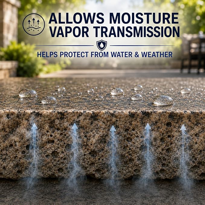 Color Enhancer Sealer for All-Natural Stone and Pavers. Marble, Travertine, Limestone, Granite, Slate, Concrete, Grout, Brick, Block. (1 Gallon)