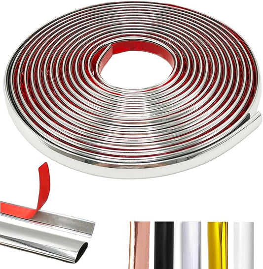 Silver Peel and Stick Trim for Backsplash Tile Edge, Faoaatin 10Ft Premium Flexible Trim Caulk Strip for Wall Tile Edges, Kitchen backsplash, Mirrior Frame