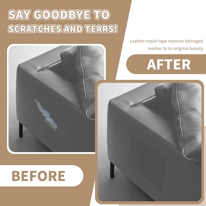 Leather Repair Patch,Self-Adhesive Leather,17X79inch,Self-Adhesive Waterproof,Scratch Resistant,DIY Large Patch for Sofas,Furniture,cabinets,Walls,Motorcycle Seats,car Seats (Dark Grey)