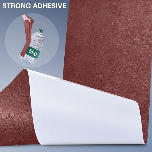 Self Adhesive Leather Repair Patch Kit, 31.4 in x 16 in Large Vinyl Leather Repair Tape for Furniture, Car Seat, Couch, Sofa, Chair Retro Reddish Brown