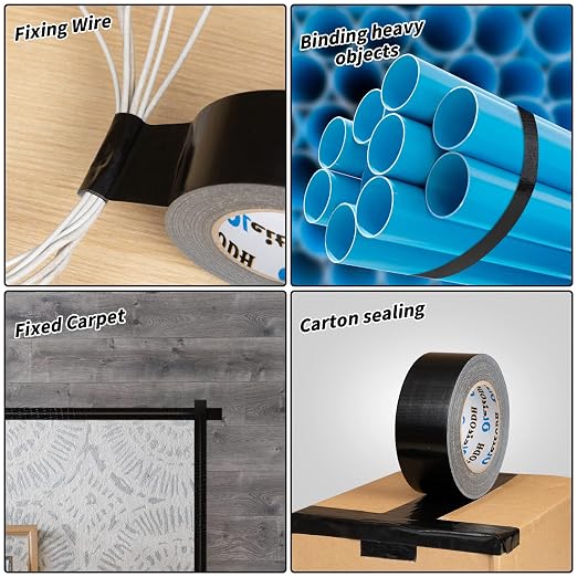 Oleitodh 22 Pack Black Duct Tape Bulk, 2 Inch Heavy Duty (Total 660 Yards), Strong No Residue All-Weather Tape, Tear by Hand, Multi-Use for Indoor