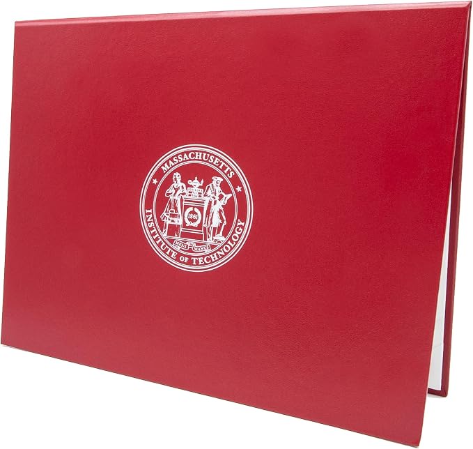 Red Faux Leather Document Cover A4 (8.3x11.7 UK) Size | Tent-Style Opening, Non-Padded with Custom Metallic Foil Printing | Professional Presentation for Awards, Diplomas and Certificates