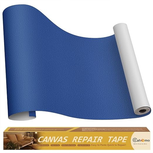 Canvas Repair Tape 16x79 inch, Self Adhesive Fabric Patches, Couch Repair Patch Kit, Fabric Repair Tape for Furniture, Sofas, Carpet, DIY, Headboards, Chairs, Pillows, Canvas Goods - Royal Blue