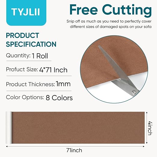 Velvet Repair Tape,4x71 Inch Self-Adhesive Couch Patch Repair Fabric Patch for Furniture,Sofas,Cushion,Chairs,Bags,Suede Goods(Dark Brown)