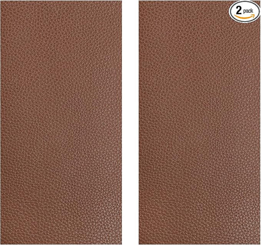 2 PCS Leather Repair Patch Tape, 4 x 8 Inch PU Vinyl Repair Patches for Car Upholstery Seat, Waterproof Self Adhesive Leather Tape Repair Kit for Furniture Couches Chairs (Light Coffee)
