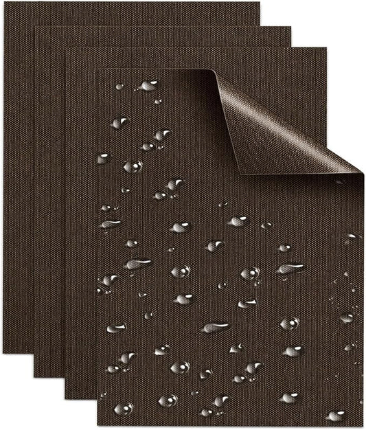 Canvas Repair Patches, Heavy Duty Waterproof Self-Adhesive Fabric Repair Tape for Tent, Sofa, Boat Covers, Chairs, Awning & Camping Outdoor Gear, 7.87"x5.9", Brown