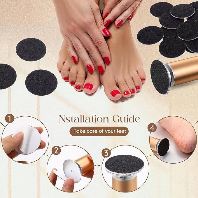 Gisafai 250 Pcs 100 Grit Sanding Replacement Pad Bulk Sandpaper Disk for Electric Foot File Callus Remover Tool Black Foot File Disc for Men Women Heels Dead Cracked Skin Dry Dead Skin Removal