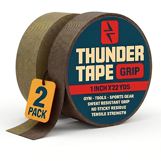 Thunder Tape Tactical Grip Tape – 2 Roll Camo Pack (Green & Brown) – Gun Grip Tape for Rifle, Firearm, Knife Handle, Magazine, Tool, Bow, Camping Gear – 1” x 66 Ft – Non-Reflective, Weather-Resistant