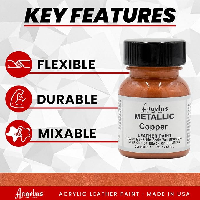 Angelus Metallic Leather Paint, 1 oz., Copper