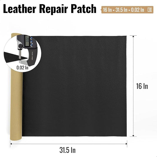 MOJOTORY Leather Repair Patch, Black, 16 x 31.5 Inches | Soft Touch Leather Repair Tape, Invisible Repair, Large Size, Vinyl Repair Patch for Furniture Couch Sofa Office Chair Seat