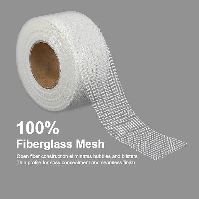 Drywall Joint Repair Tape Self Adhesive Fiberglass Wall Repair Tape Drywall Mesh Tape 2 Inch x 66 Feet Self Adhesive Fiberglass Wall Crack and Seam Patch