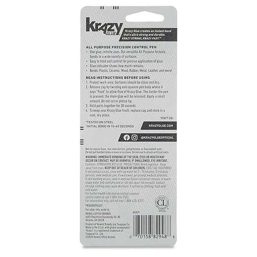 Krazy Glue All Purpose Precision Control Superglue Pen (4g), Clear, Fast-Drying Adhesive, One-Drop Applicator for Plastic, Ceramic, Wood, Rubber, Metal, Leather & More