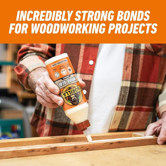Gorilla Wood Glue, 18 Ounce Bottle, Natural Wood Color, (Pack of 1)