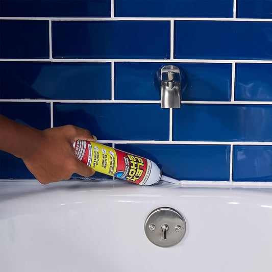 Flex Shot Rubber Adhesive Sealant Caulk, 8-oz, White