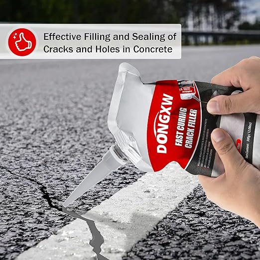 Concrete Crack Filler, Quick-Drying Waterproof Cement Crack Repair Sealant, High Elasticity Sealing Adhesive for Concrete, Weather-Resistant Caulking Glue for Joint, Outdoor(4 pcs)