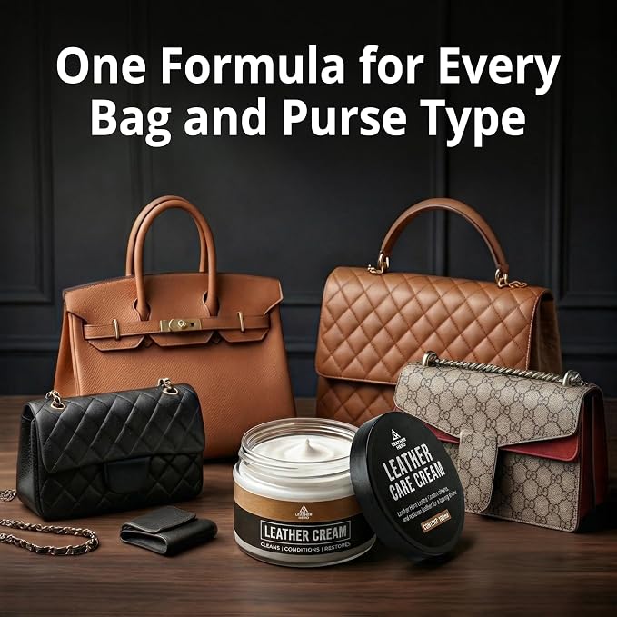 Leather Hero 2-in-1 Purse Cleaner & Conditioner – Leather Cream for Handbags, Designer Bags, Faux & Saffiano Leather – Non-Greasy, Won’t Darken, Safe for Purses, Jackets & More