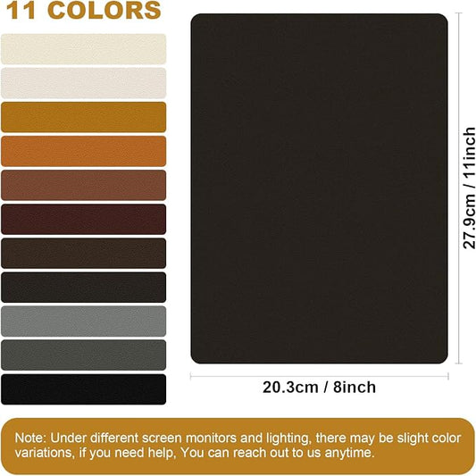 IANZE 2Pcs Leather Repair Patch, Self Adhesive Leather Repair Patch for Car Seats, Couches, Furniture, Sofa, Handbags, Office Chair (Black Brown)