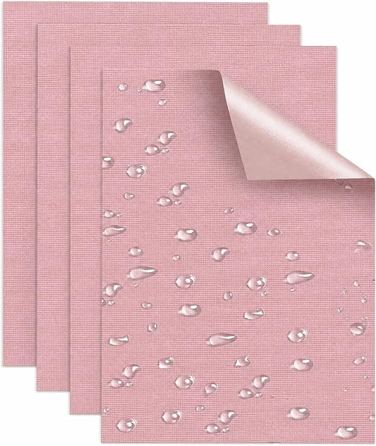 Canvas Repair Patches, Heavy Duty Waterproof Self-Adhesive Fabric Repair Tape for Tent, Sofa, Boat Covers, Chairs, Awning & Camping Outdoor Gear, 7.87"x5.9", Pink