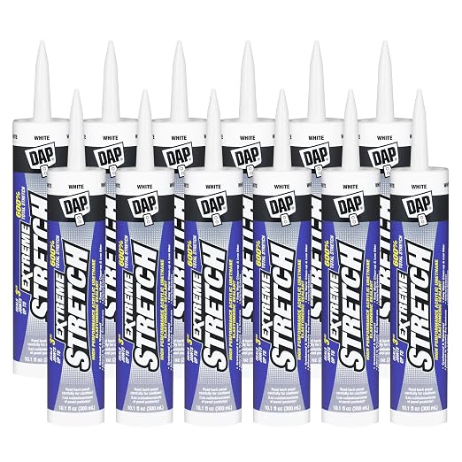 DAP 18715 12 Pack 10.1 oz. Extreme Stretch Premium Crackproof Elastomeric Sealant, White