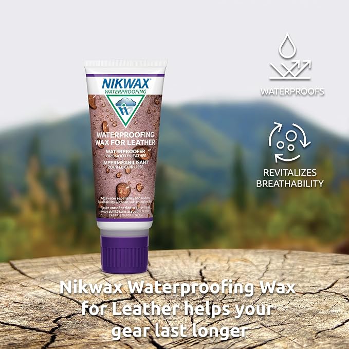 Nikwax Waterproofing Wax for Leather, Cream, Restores DWR Water Repellency, Shoe Care, Boot & Footwear Cleaner, Rain Protection, Safe for Gore-Tex