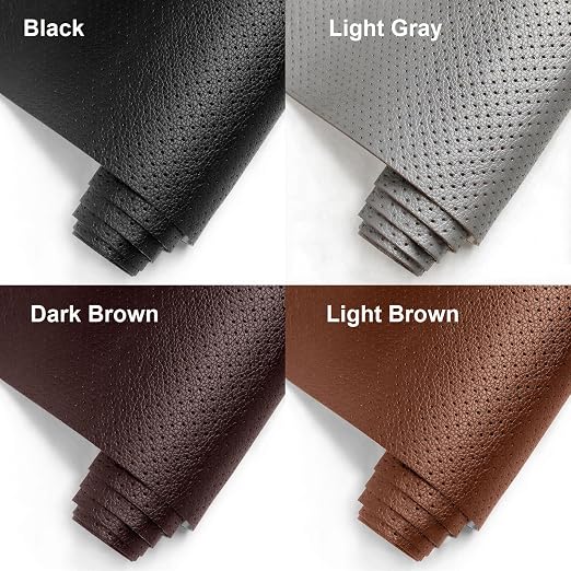 Self Adhesive Leather Repair Patch Tape Kit, Perforated Leather Repair for Furniture Couch Sofa Car Seats Office Chair, Vinyl Repair Kit (Dark Brown, 7.8x11.8 inch)