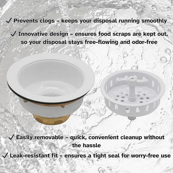 Westbrass D213-50 3-1/2" Wing Nut Twist Style Large Kitchen Sink Basket Strainer, Single, Podwer Coat White