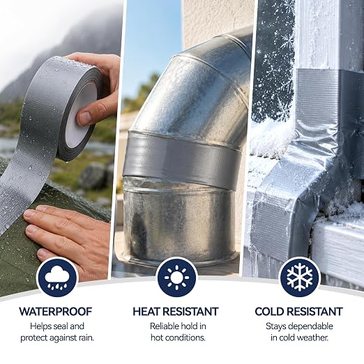 Duct Tape Heavy Duty, 5 Pack, 2 in x 30 Yard, 150YD Total | Duct Tape Heavy Duty Waterproof, Silver Duct Tape for Sealing and Repairs, Strong Adhesive, Tear by Hand