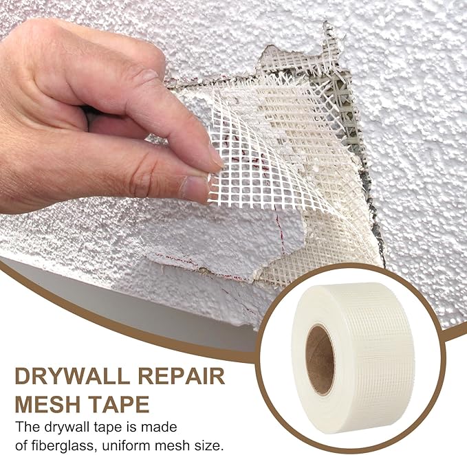 PATIKIL Drywall Repair Mesh Tape, 3 inch x 328 ft Fiberglass Repair Patch Self-Adhesive Dry Wall Joint Tape 8 Mesh Wall Hole Crack and Seam Patch, White