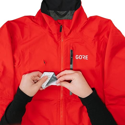 GEAR AID Tenacious Tape Gore-TEX Fabric Patches for Waterproof Jacket & Rain Gear Repair, Black, 2.5” x 2.8” Hex & 2.5” x 4” Rectangle, 4 Patches