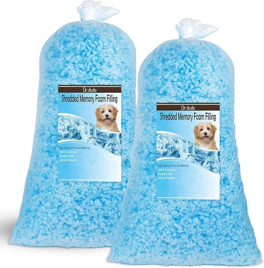 DR.DUDU 10lbs Pillow Stuffing for Couch Pillows Bean Bag Filler | Shredded Memory Foam, For Couch Cushion Dog Bed Chair Arts Crafts