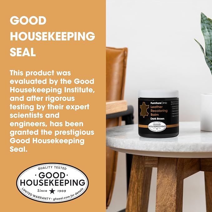 Furniture Clinic The Original Leather Recoloring Balm | Cream Leather Dye | Repair Scratched, Faded, & Worn Leather | Restore Your Leather Couches, Sofas, Car Seats, and Furniture | 250 ml / 8.5 fl oz