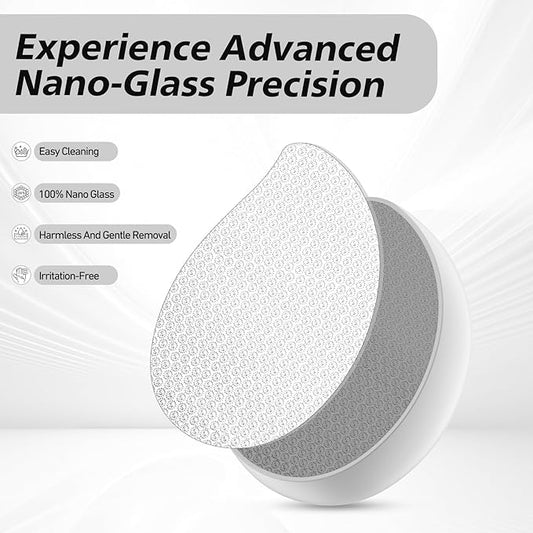 BALUCA Nano Glass Foot File Callus Remover for Feet - Glass Foot Scraper Scrubber Dead Skin Removal for Cracked Heels,Professional Pedicure Tool for Home, Salon, and Travel (White)