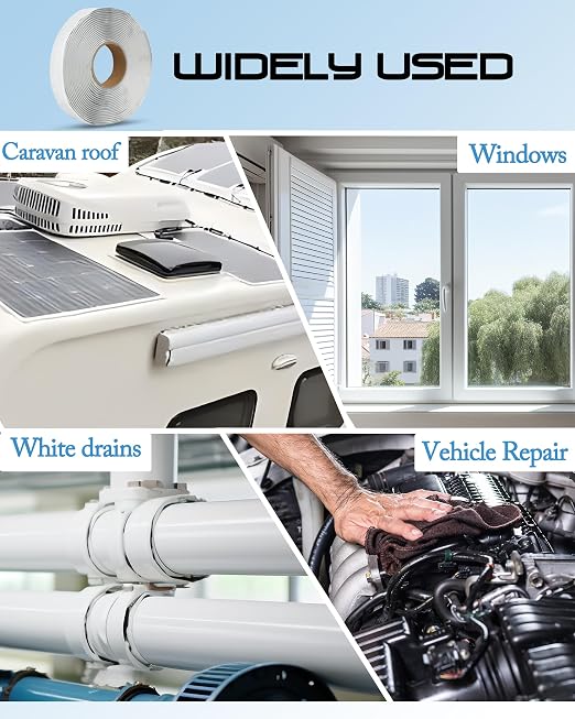 X-Haibei RV Butyl Seal Tape 1/8" X 1" X 30' Gray, RV Butyl Rubber Sealant Tape,Leak Proof Putty Tape for RV Repair, Window Sealing, Boat Sealing, Glass and EDPM Rubber Roof Patching