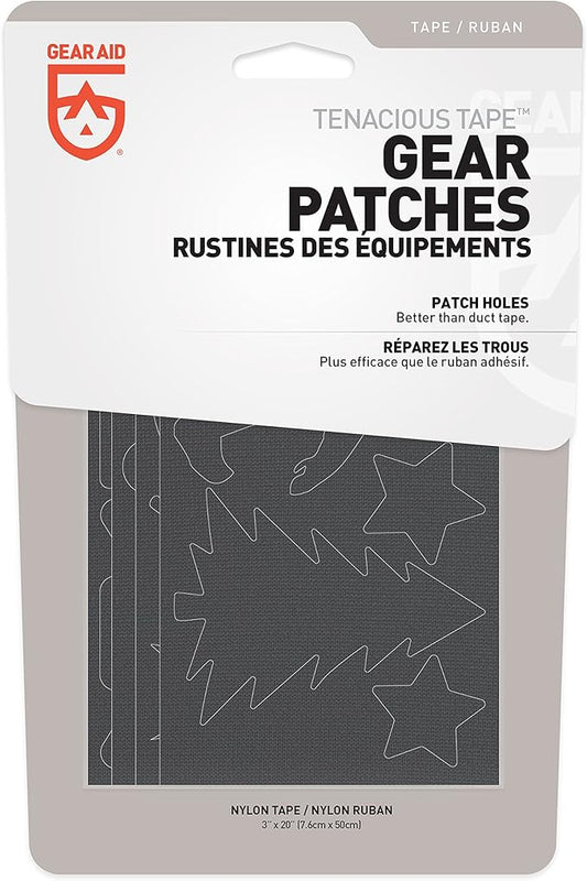 GEAR AID Tenacious Tape Repair Patches – Peel-and-Stick Nylon Gear Patches for Jackets, Tents, Sleeping Bags, Backpacks, and Outdoor Gear – Fix Rips, Tears, and Holes, Camping, 3”x20”