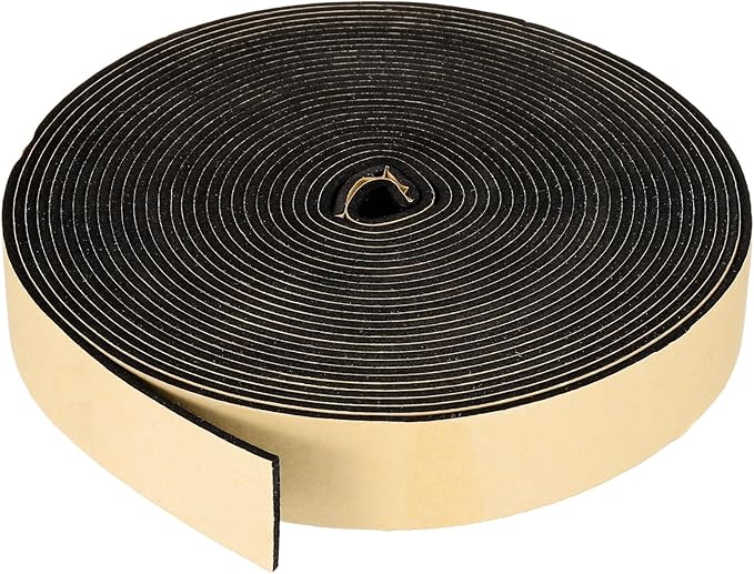 PATIKIL Foam Insulation Tape, 1-1/2" W x 1/8" t x 32.8FT Self Adhesive Weather Stripping Door Seal Strip for Door Window Air Conditioning, Black