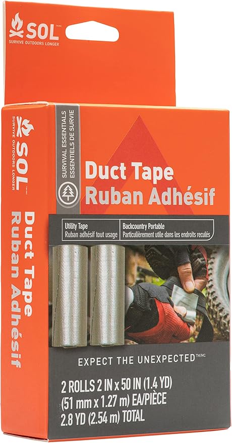S.O.L. Survive Outdoors Longer Duct Tape, 2" x 50" 2 Count
