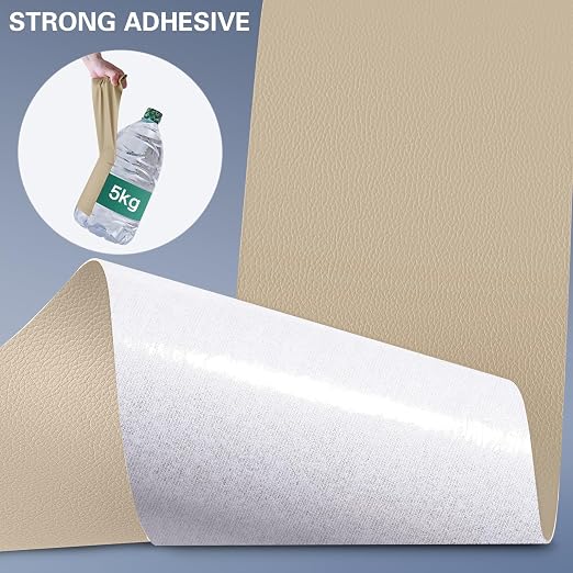 Self Adhesive Leather Repair Patch Kit, 31.4 in x 16 in Large Vinyl Leather Repair Tape for Furniture, Car Seat, Couch, Sofa, Chair Beige
