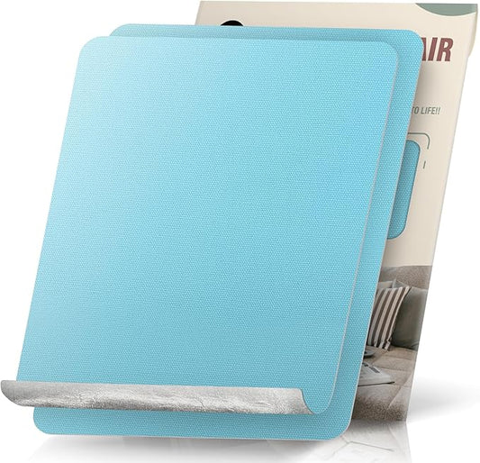 OAZ 2 Pieces 9 x 11 inch Canvas Repair Patches Canvas Fabric Patch Self-Adhesive Fabric Repair Tape Waterproof Outdoor Gear Patch Kit for Boat Cover Awning Sofa Chair Couch Tent Bag (Blue)