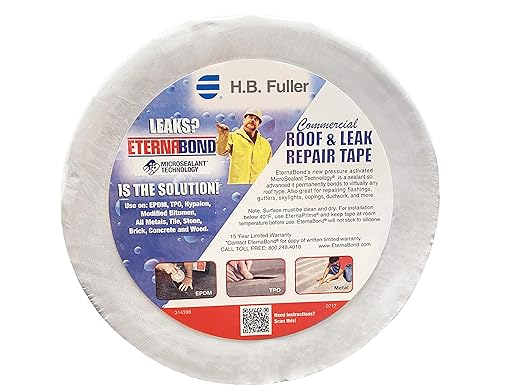 EternaBond RoofSeal White 1.5" x50' MicroSealant UV Stable RV Roof Seal Repair Tape | 35 mil Total Thickness - EB-RW014-50R - One-Step Durable, Waterproof and Airtight Sealant