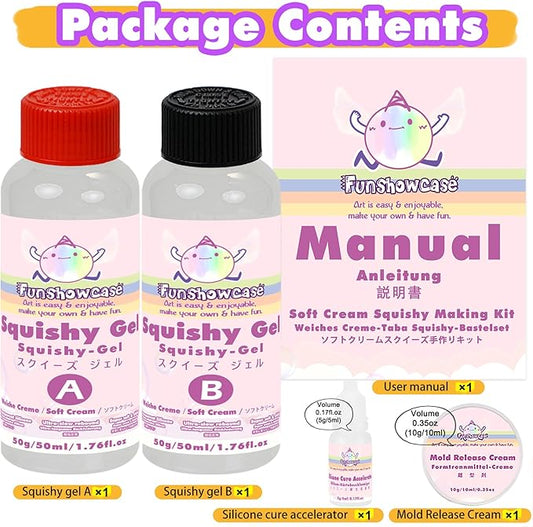 Taba Squishy Making Kit Ultra Slow Rising Soft Cream Gel Flex Rubber Liquid Silicone 3.5oz Pack