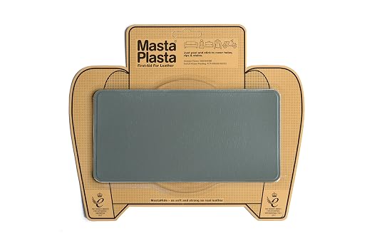 MastaPlasta Self-Adhesive Premium Leather Repair Patch - Gray 8" x 4" (20 x 10 cm). Your Instant Stick-On Upholstery-Quality Leather Repair Kit for Couches, Car Interiors, Bags & DIY