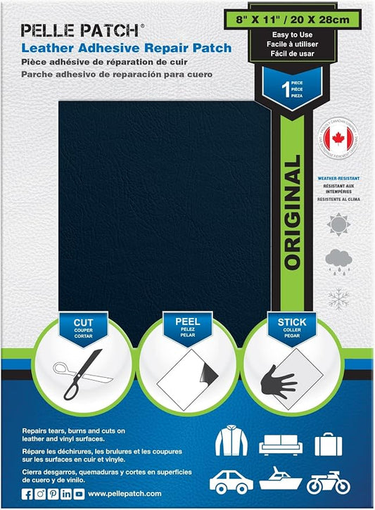 Leather Jacket Repair Kit - 25 Colors Available - Original 8x11 - Medium Blue