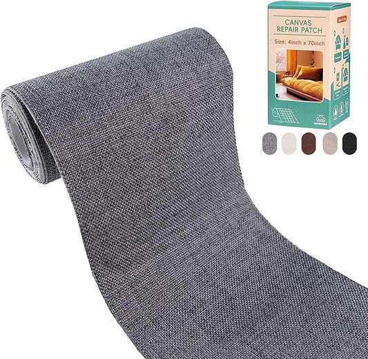 Canvas Repair Tape,Fabric Repair Patch,4×70 Inches,Outdoor Gear Patch, Waterproof,Self-Adhesive for Repairing Boat Covers,Tents,Sofas,Patio Umbrellas,Lounge Chairs,Awnings