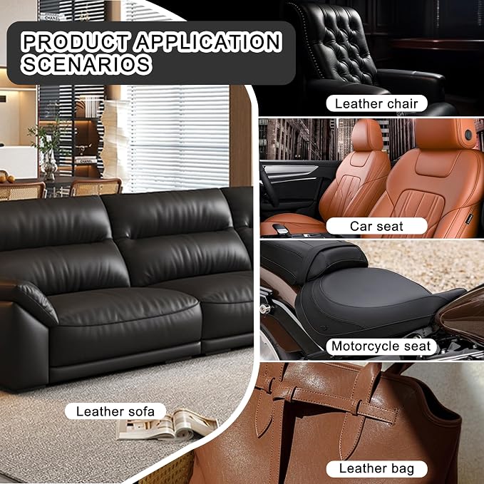 XSunLea Self Adhesive Leather Repair Patch,8x12 inch Vinyl Repair Kit,Leather Repair Kit for Furniture,Car Seat,Couch,Office Chair,2 Pcs Dark Gray