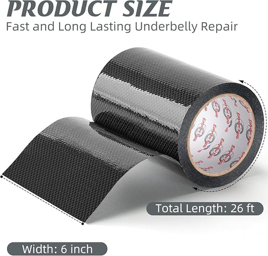 RV Underbelly Tape RV Underbelly Repair Material 6" x 26', Waterproof Flex Belly Tape with Permanent Sealing Adhesive for Mobile Home, Trailer, Camper(Black, 6 Inch x 26 Feet)