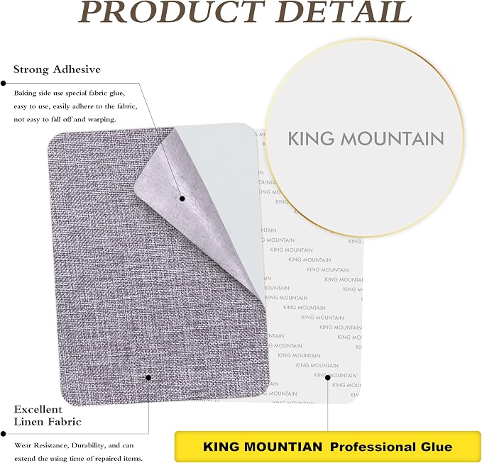 Coarse Linen Repair Patches, Self-Adhesive Linen Fabric Patches, 8X11 inch Extra Size, Multi Color.Can be Used for Linen Sofa Repair.(8" x 11",Light Grey)