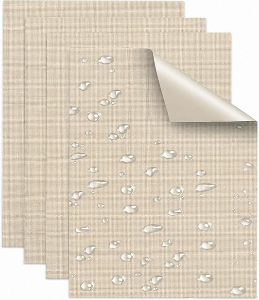 Canvas Repair Patches, Heavy Duty Waterproof Self-Adhesive Fabric Repair Tape for Tent, Sofa, Boat Covers, Chairs, Awning & Camping Outdoor Gear, 7.87"x5.9", Beige