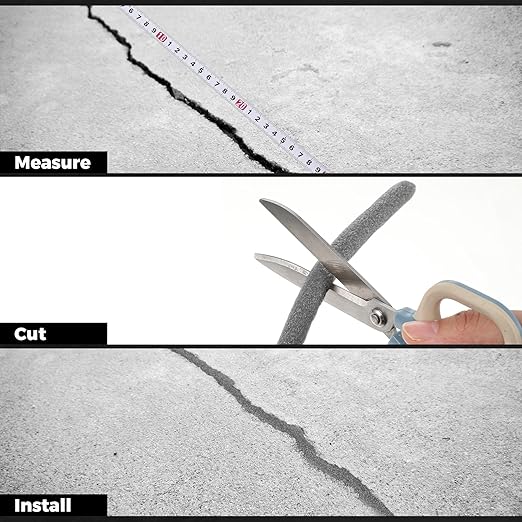 MotiMind 1/2 Inch x 400 ft Foam Backer Rod for Gaps Joints Concrete Crack Filler Caulk Saver Bulk Foam Backing Rod Concrete Filler Rope for Weather Stripping Door Seal (Gray)