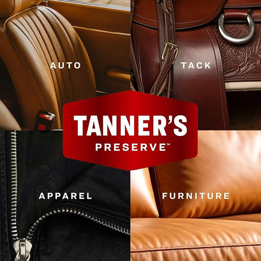 Tanner's Preserve Leather Conditioner for Finished Leather, Restores & Protects Auto Seats, Furniture & Tack, 8 fl oz